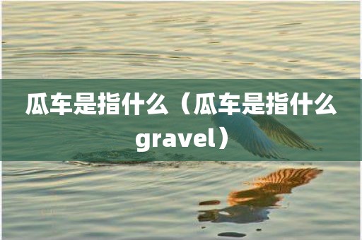瓜车是指什么（瓜车是指什么gravel）