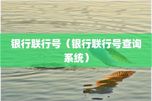 银行联行号(银行联行号查询系统)