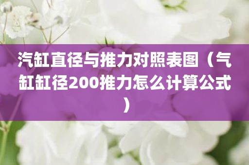 汽缸直径与推力对照表图（气缸缸径200推力怎么计算公式）