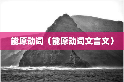 能愿动词(能愿动词文言文) 能愿动词(能愿动词文言文)