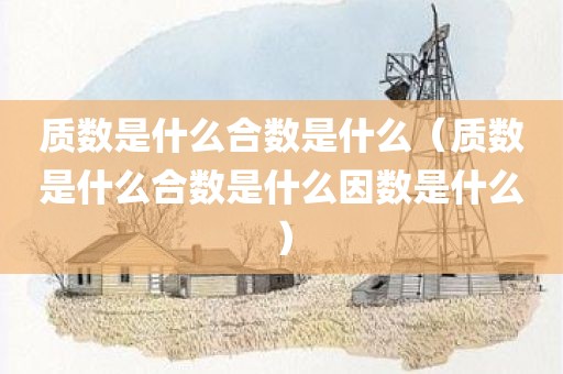 质数是什么合数是什么（质数是什么合数是什么因数是什么）