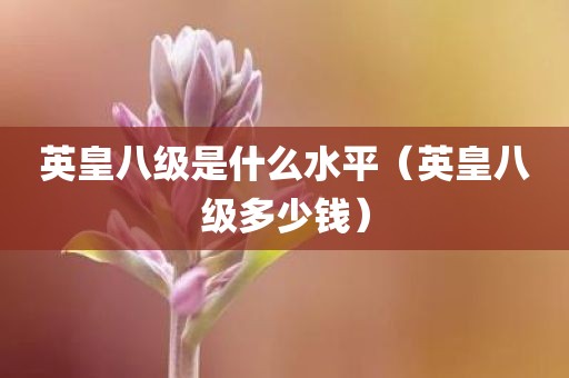 英皇八级是什么水平（英皇八级多少钱）
