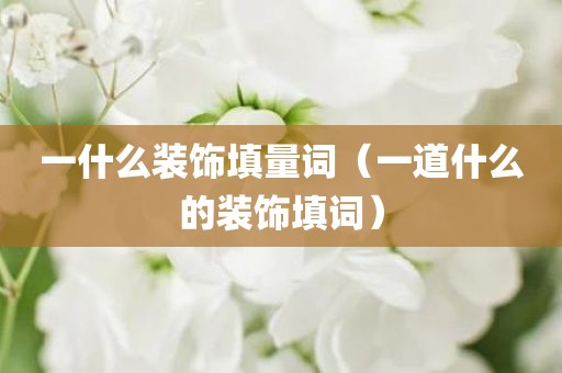 一什么装饰填量词（一道什么的装饰填词）