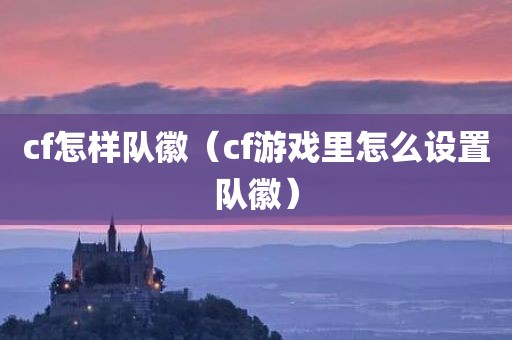 cf怎样队徽（cf游戏里怎么设置队徽）