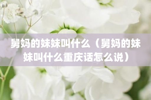 舅妈的妹妹叫什么（舅妈的妹妹叫什么重庆话怎么说）