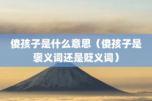 傻孩子是什么意思（傻孩子是褒义词还是贬义词）