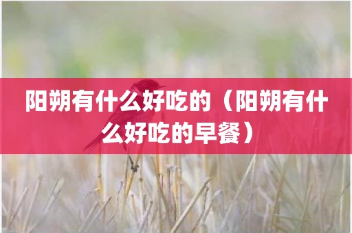 阳朔有什么好吃的（阳朔有什么好吃的早餐）