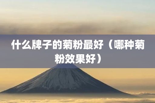 什么牌子的菊粉最好（哪种菊粉效果好）