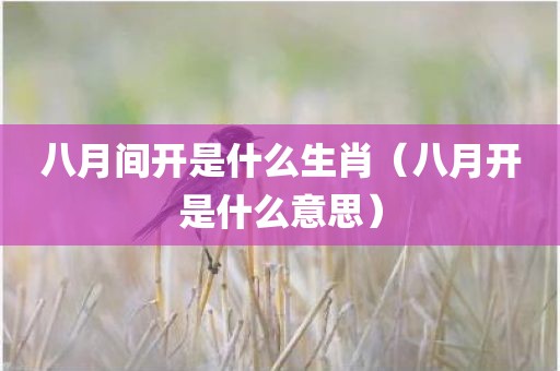 八月间开是什么生肖（八月开是什么意思）
