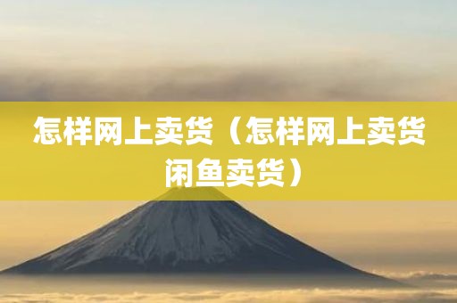 怎样网上卖货（怎样网上卖货 闲鱼卖货）