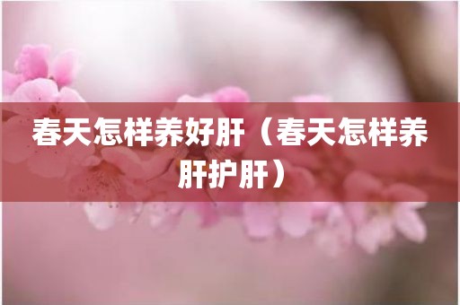春天怎样养好肝(春天怎样养肝护肝) 春天怎样养好肝(春天怎样养肝护肝)