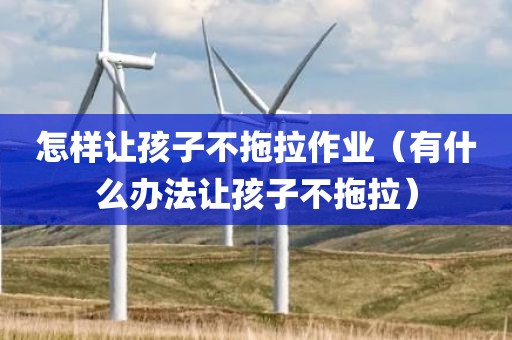 怎样让孩子不拖拉作业(有什么办法让孩子不拖拉) 怎样让孩子不拖拉作业(有什么办法让孩子不拖拉)