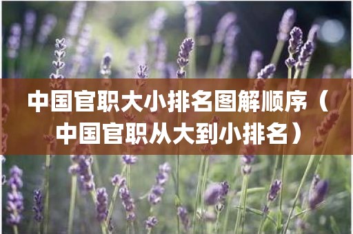 中国官职大小排名图解顺序（中国官职从大到小排名）