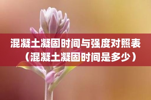 混凝土凝固时间与强度对照表（混凝土凝固时间是多少）
