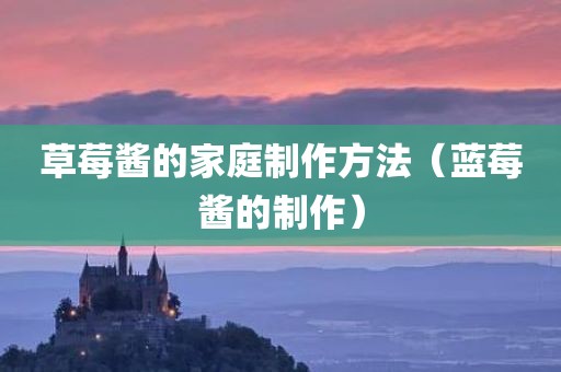 草莓酱的家庭制作方法（蓝莓酱的制作）