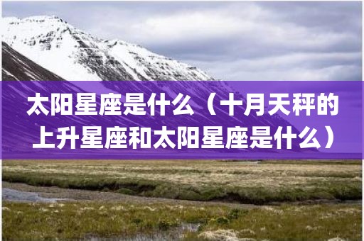 太阳星座是什么（十月天秤的上升星座和太阳星座是什么）