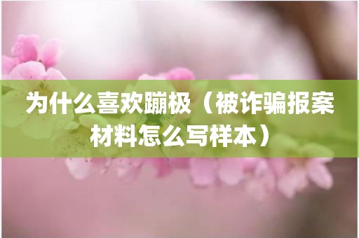 为什么喜欢蹦极（被诈骗报案材料怎么写样本）