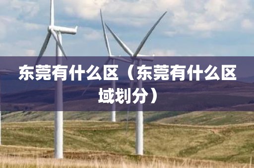 东莞有什么区(东莞有什么区域划分)