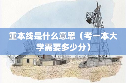 重本线是什么意思（考一本大学需要多少分）