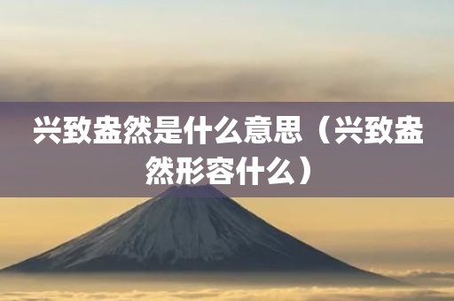 兴致盎然是什么意思（兴致盎然形容什么）