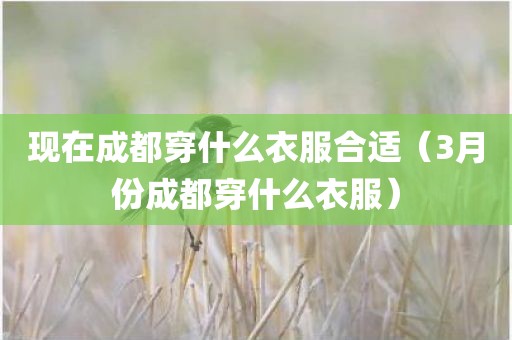 现在成都穿什么衣服合适（3月份成都穿什么衣服）