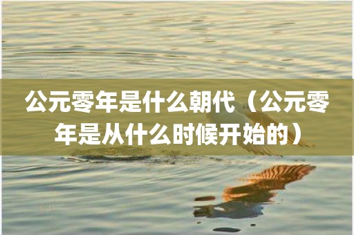 公元零年是什么朝代（公元零年是从什么时候开始的）