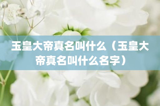 玉皇大帝真名叫什么（玉皇大帝真名叫什么名字）