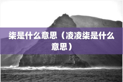 柒是什么意思（凌凌柒是什么意思）