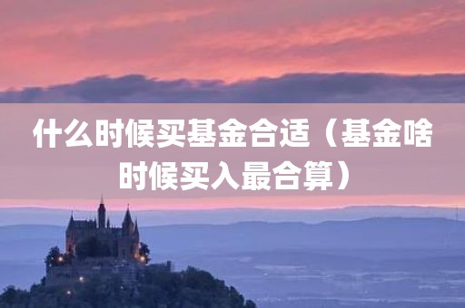 什么时候买基金合适(基金啥时候买入最合算)