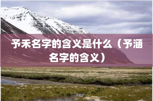 予禾名字的含义是什么(予涵名字的含义)