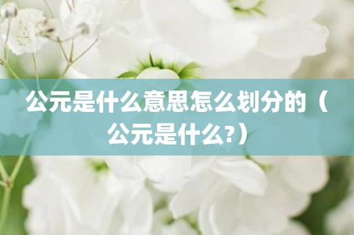 公元是什么意思怎么划分的（公元是什么?）