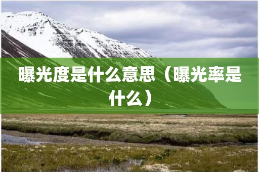 曝光度是什么意思（曝光率是什么）