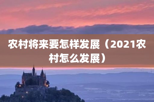 农村将来要怎样发展（2021农村怎么发展）
