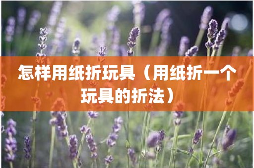 怎样用纸折玩具（用纸折一个玩具的折法）