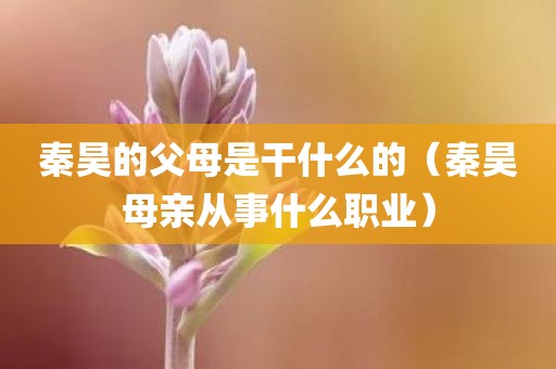 秦昊的父母是干什么的（秦昊母亲从事什么职业）