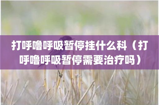 打呼噜呼吸暂停挂什么科(打呼噜呼吸暂停需要治疗吗)