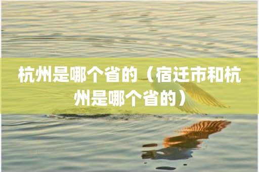 杭州是哪个省的（宿迁市和杭州是哪个省的）