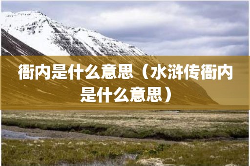 衙内是什么意思（水浒传衙内是什么意思）