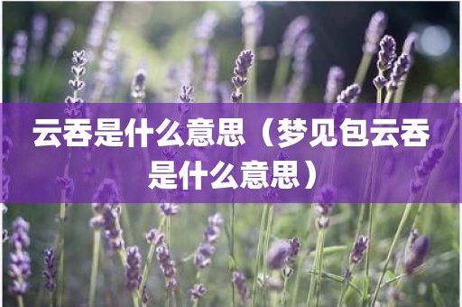 云吞是什么意思（梦见包云吞是什么意思）