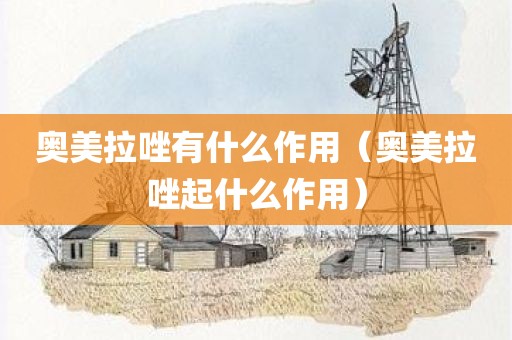 奥美拉唑有什么作用（奥美拉唑起什么作用）