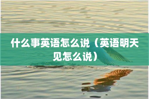 什么事英语怎么说（英语明天见怎么说）
