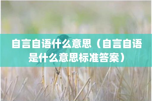 自言自语什么意思（自言自语是什么意思标准答案）