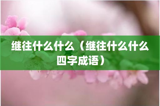 继往什么什么（继往什么什么四字成语）