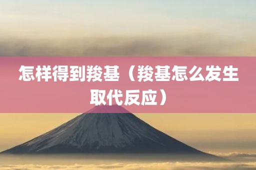 怎样得到羧基（羧基怎么发生取代反应）