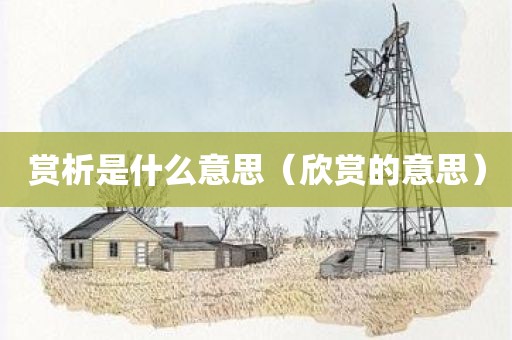赏析是什么意思（欣赏的意思）