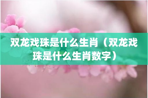 双龙戏珠是什么生肖（双龙戏珠是什么生肖数字）