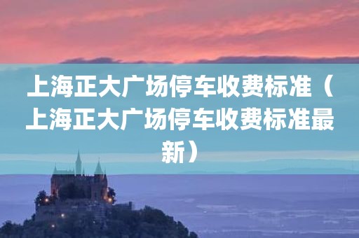上海正大广场停车收费标准（上海正大广场停车收费标准最新）
