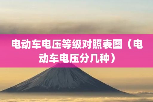 电动车电压等级对照表图（电动车电压分几种）