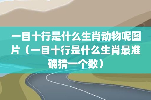 一目十行是什么生肖动物呢图片（一目十行是什么生肖最准确猜一个数）