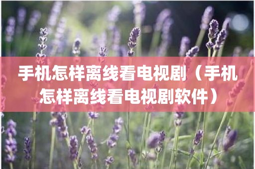 手机怎样离线看电视剧（手机怎样离线看电视剧软件）